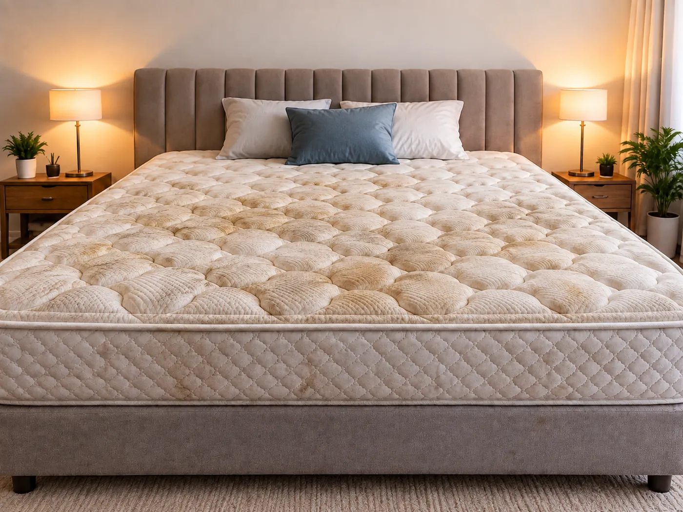 Higienização de cama estofada antes da higienização